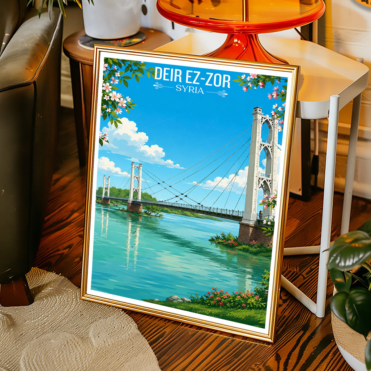 Deir ez-Zor - Syria - Travel Poster Print Modern Style Wall Art