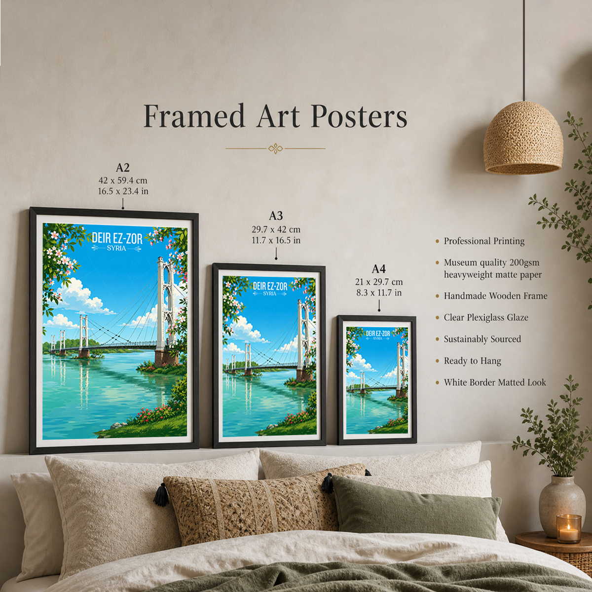 Deir ez-Zor - Syria - Travel Poster Print Modern Style Wall Art