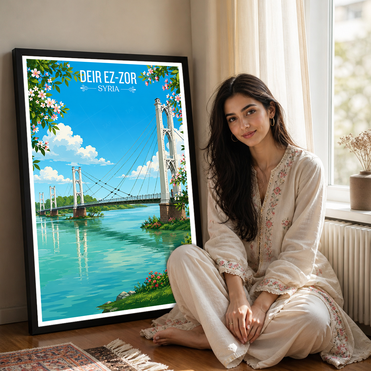 Deir ez-Zor - Syria - Travel Poster Print Modern Style Wall Art