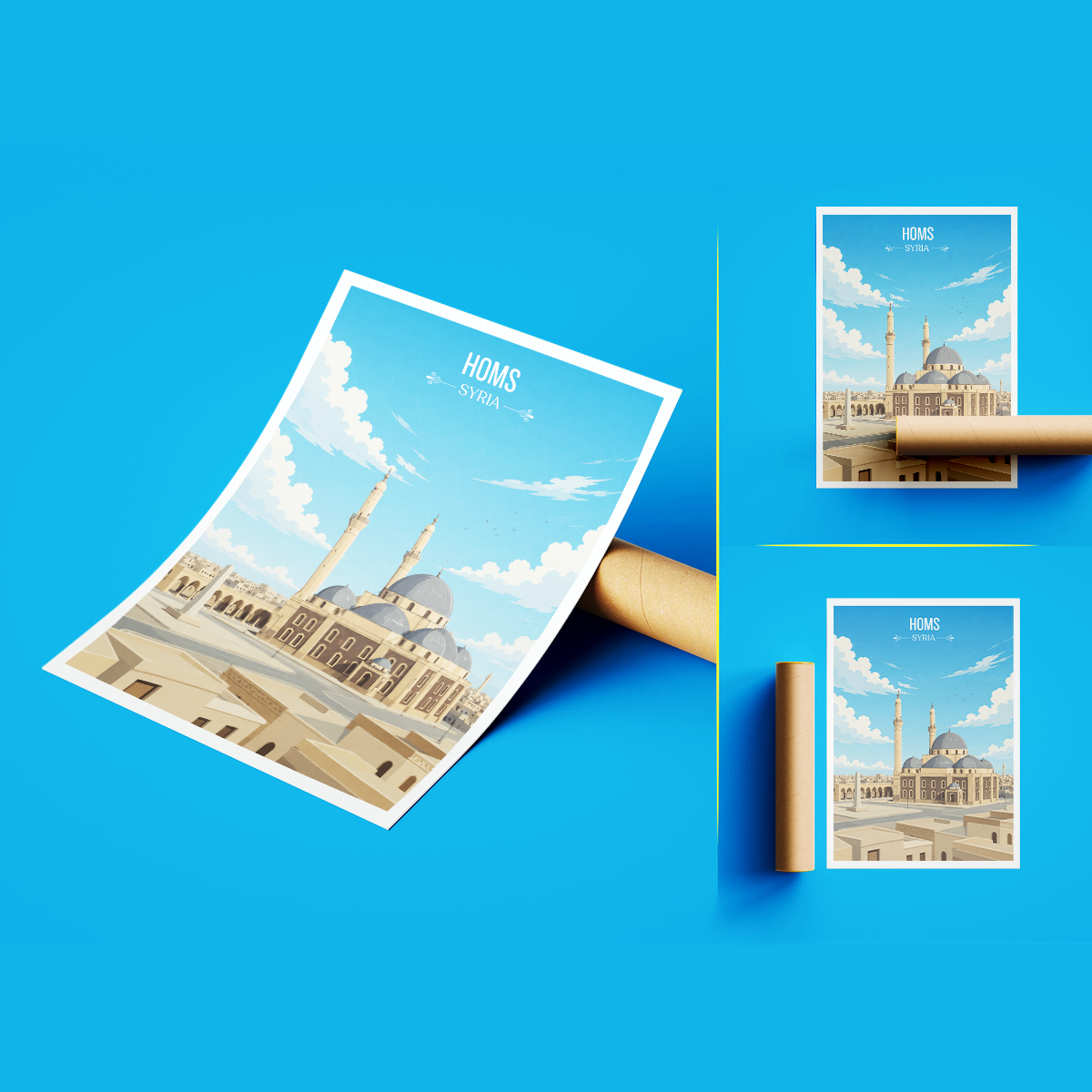 Homs - Syria - Travel Poster Print Modern Style Wall Art