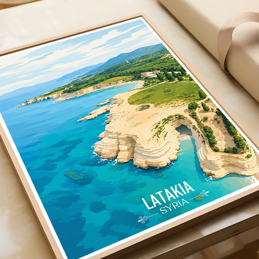 Latakia - Syria - Travel Poster Print Modern Style Wall Art - Art Print - Travel Art Poster