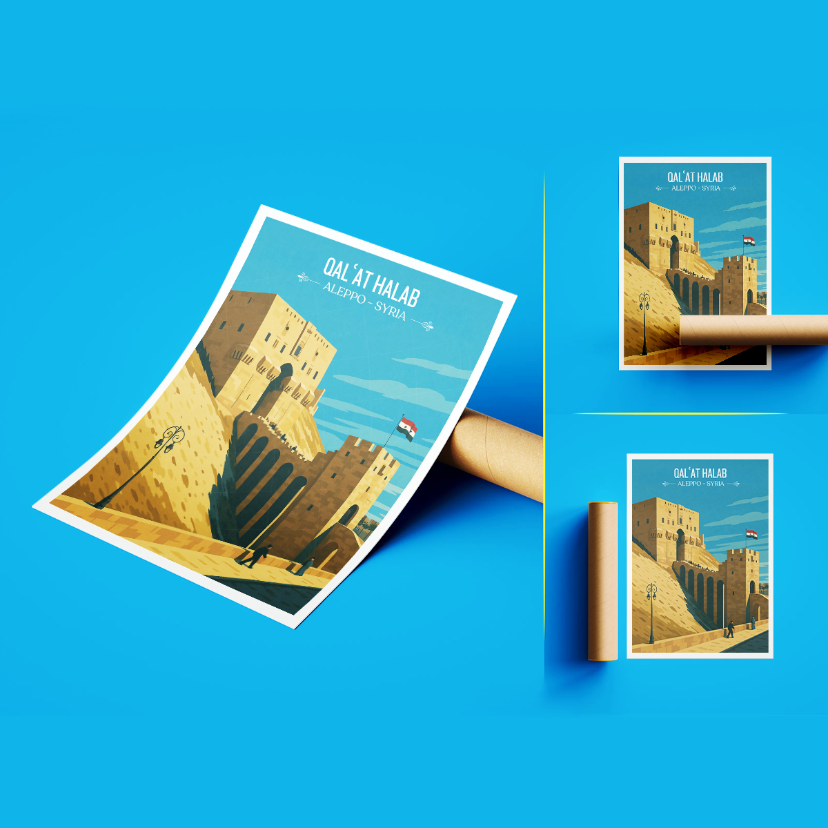 Qalʿat Halab - Syria - Travel Poster Print Modern Style Wall Art