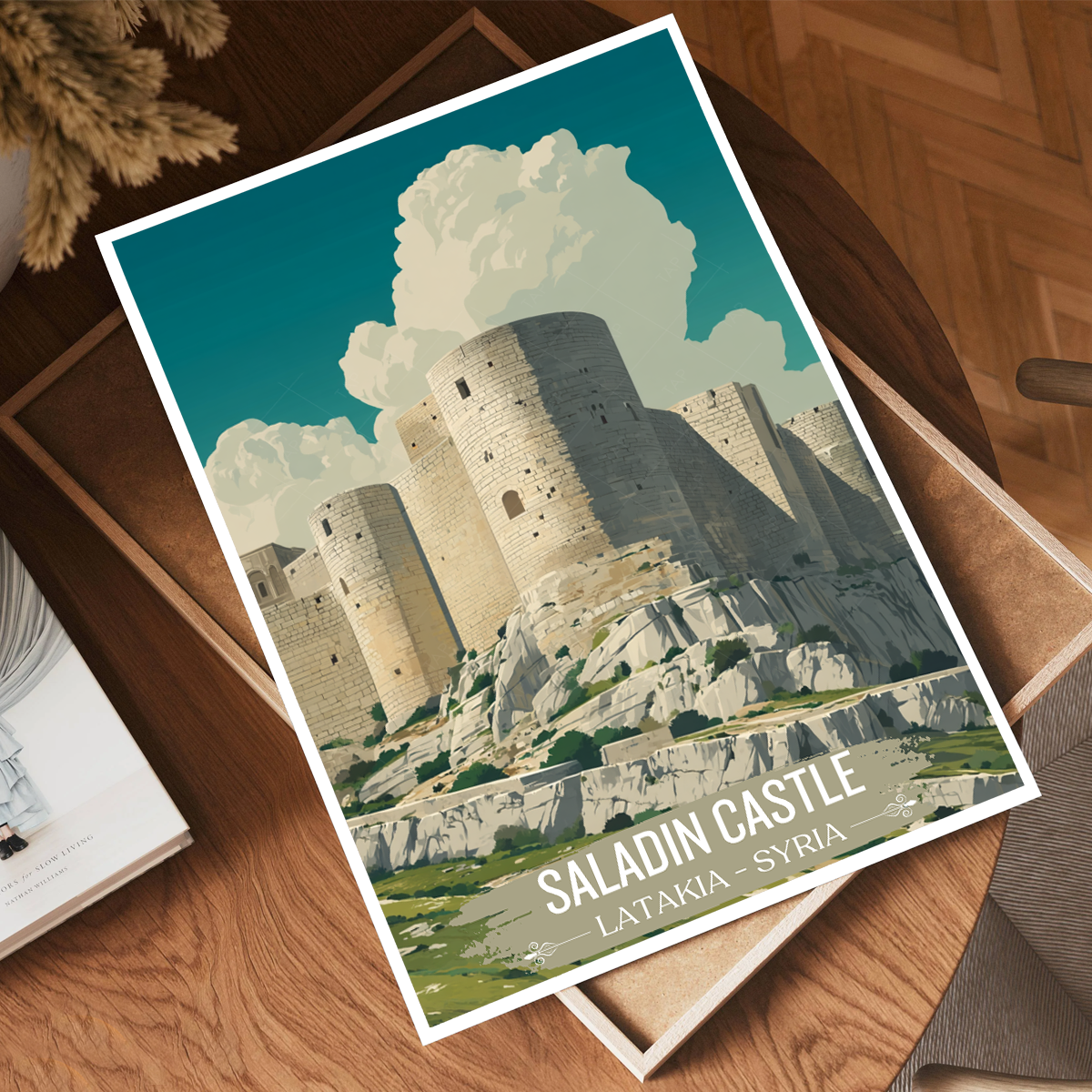 Saladin Castle - Syria - Travel Poster Print Modern Style Wall Art