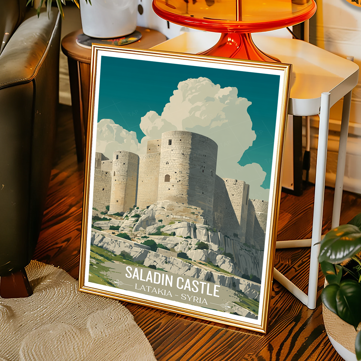 Saladin Castle - Syria - Travel Poster Print Modern Style Wall Art