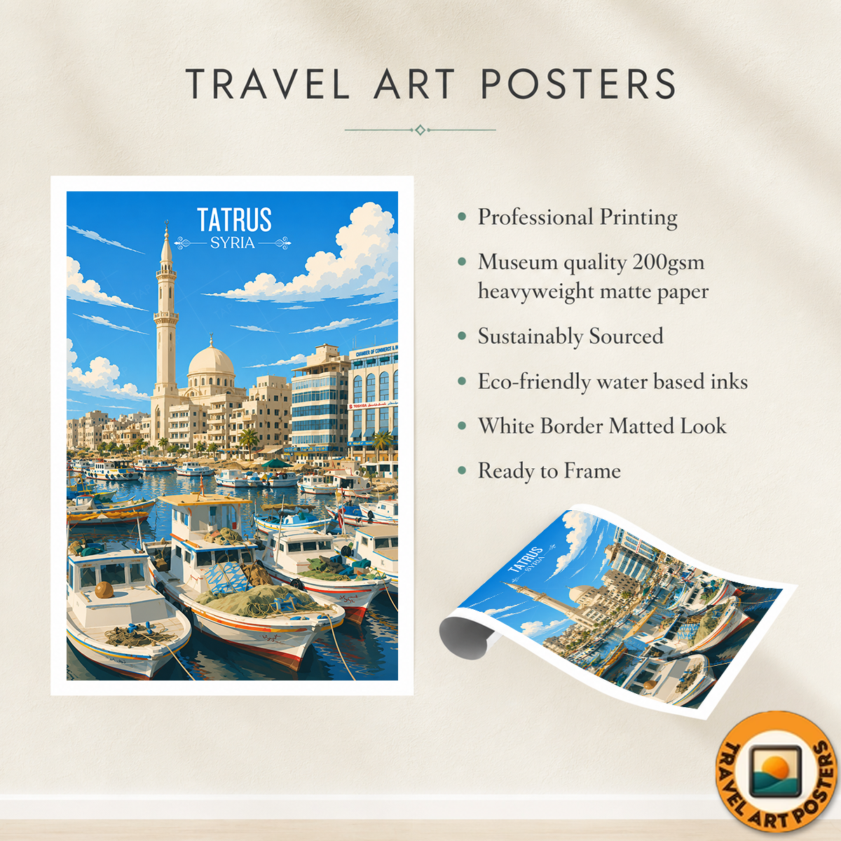 Tatrus - Syria - Travel Poster Print Modern Style Wall Art
