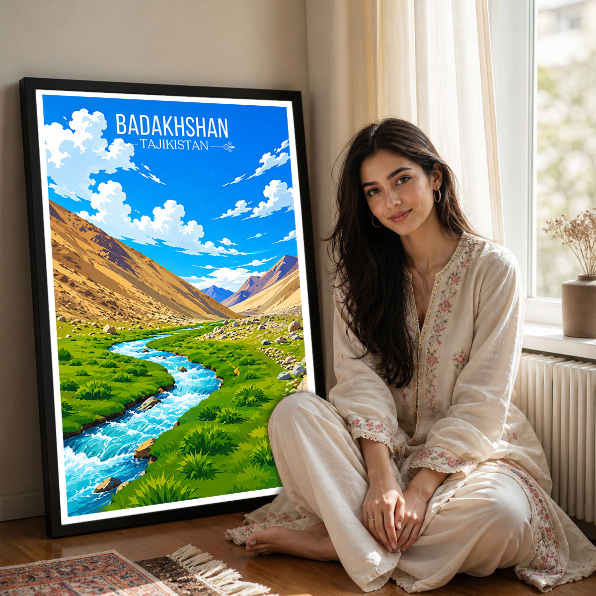 Badakhshan - Tajikistan - Travel Poster Print Modern Style Wall Art - Art Print - Travel Art Poster