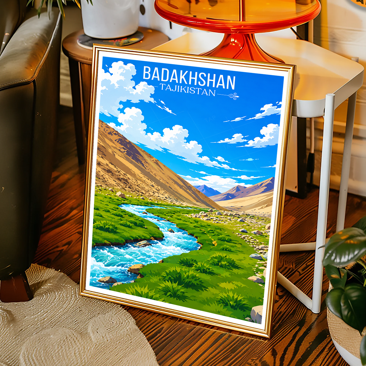 Badakhshan - Tajikistan - Travel Poster Print Modern Style Wall Art - Art Print - Travel Art Poster