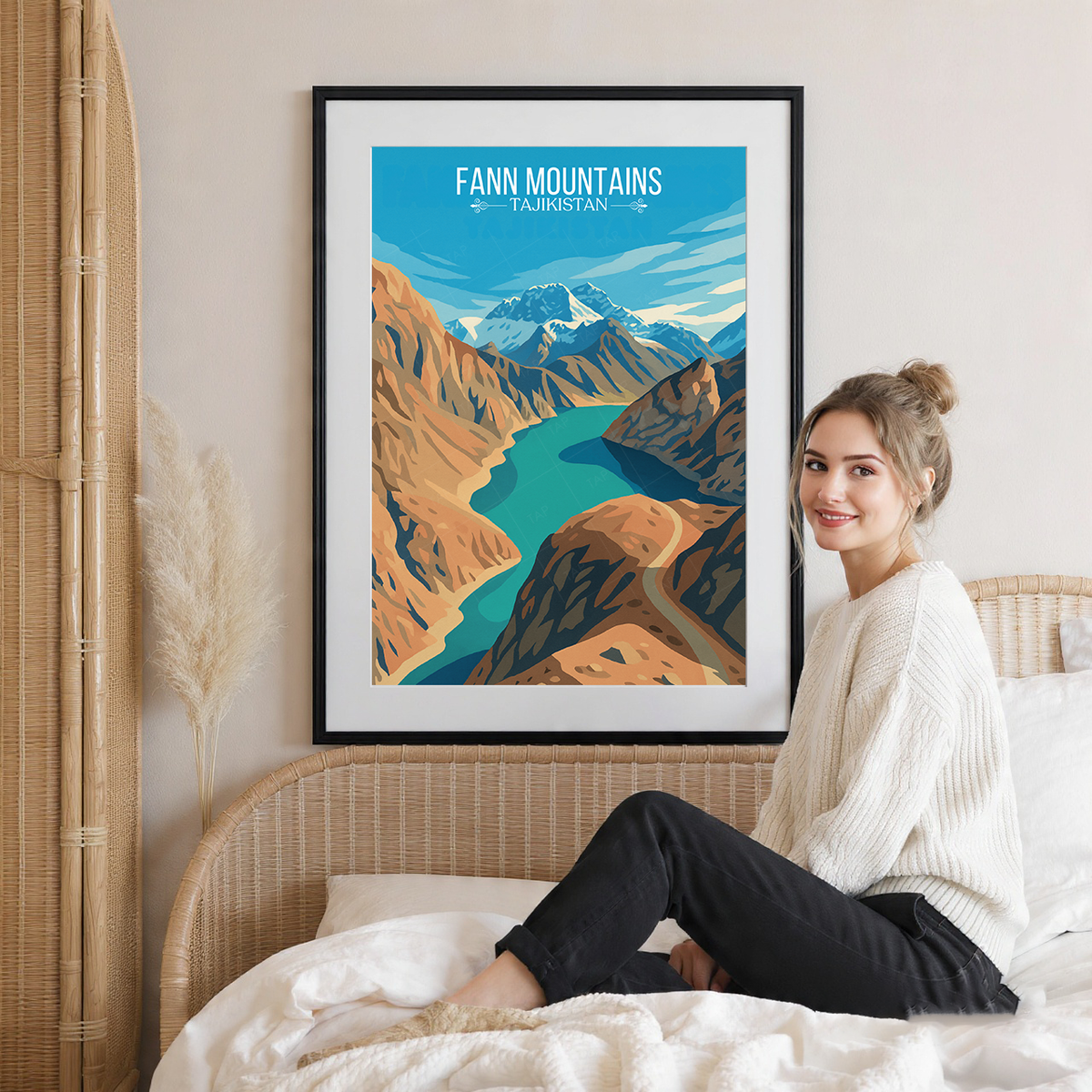 Fann Mountains - Tajikistan - Travel Poster Print Modern Style Wall Art