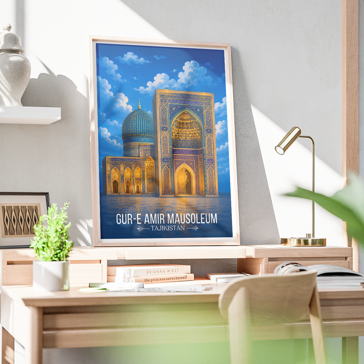 Gur-e-Amir Masuoleum - Tajikistan - Travel Poster Print Modern Style Wall Art