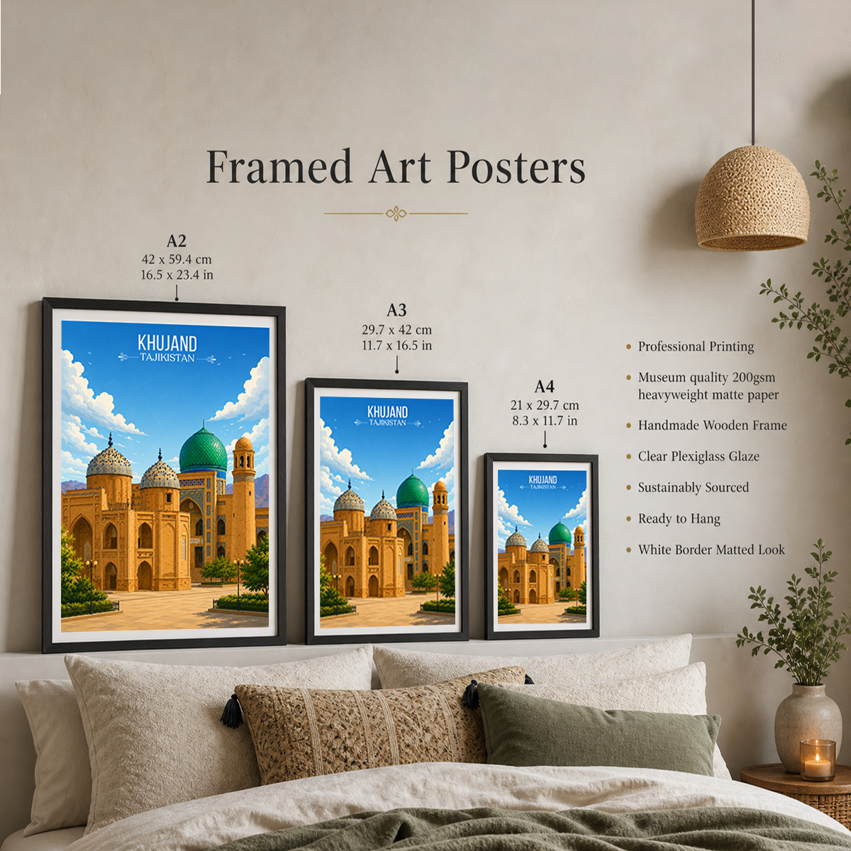 Khujand - Tajikistan - Travel Poster Print Modern Style Wall Art