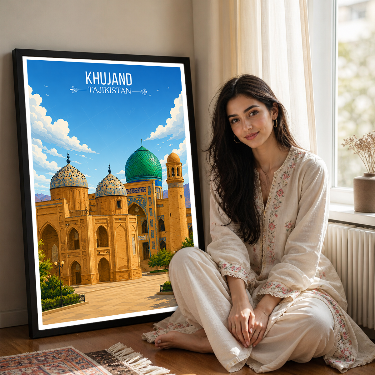 Khujand - Tajikistan - Travel Poster Print Modern Style Wall Art