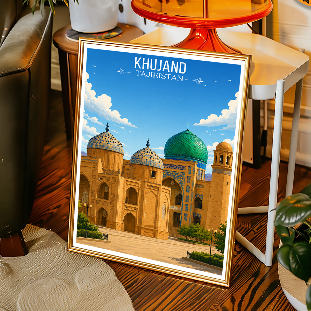 Khujand - Tajikistan - Travel Poster Print Modern Style Wall Art