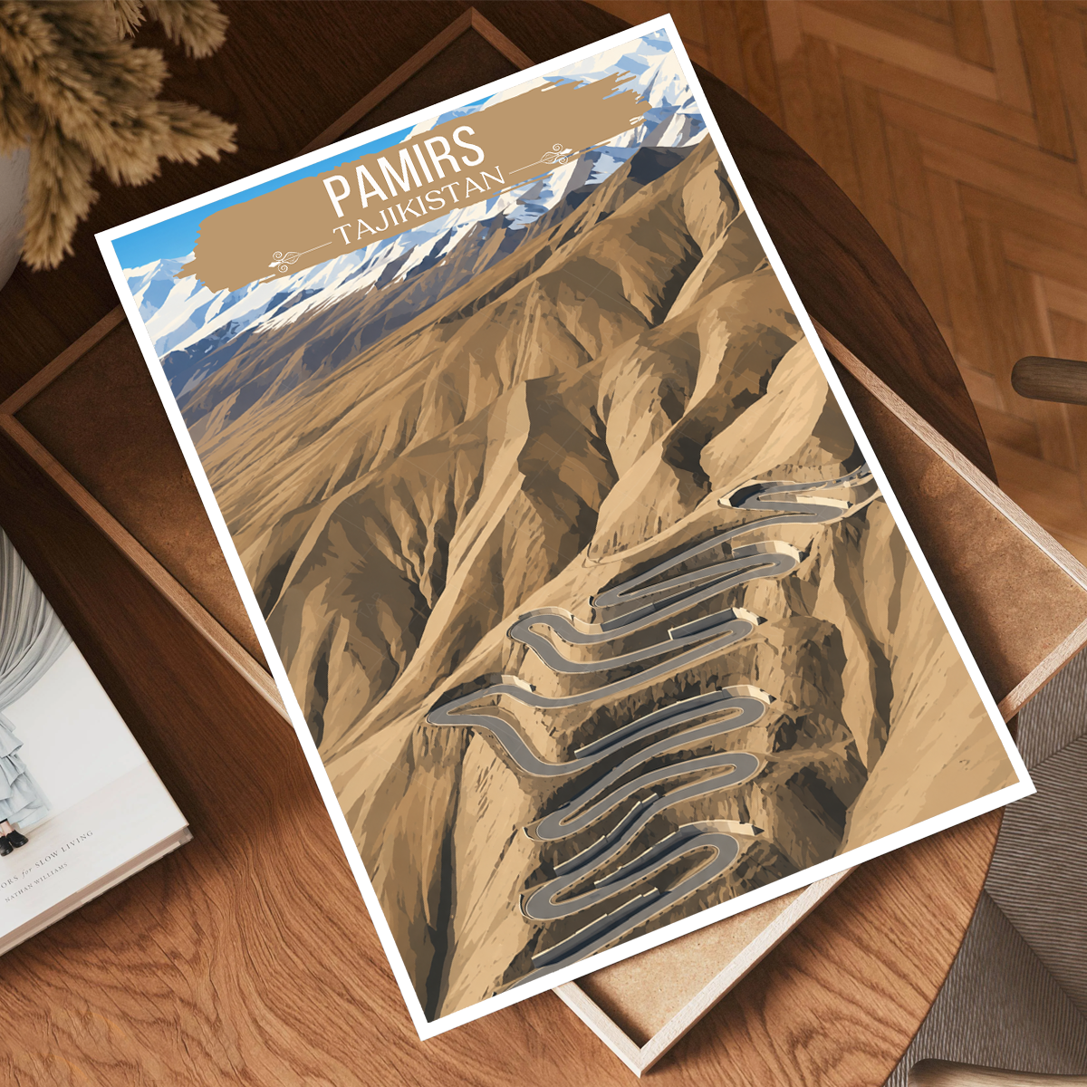 Pamirs - Tajikistan - Travel Poster Print Modern Style Wall Art
