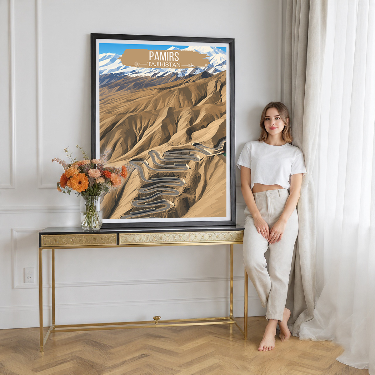 Pamirs - Tajikistan - Travel Poster Print Modern Style Wall Art