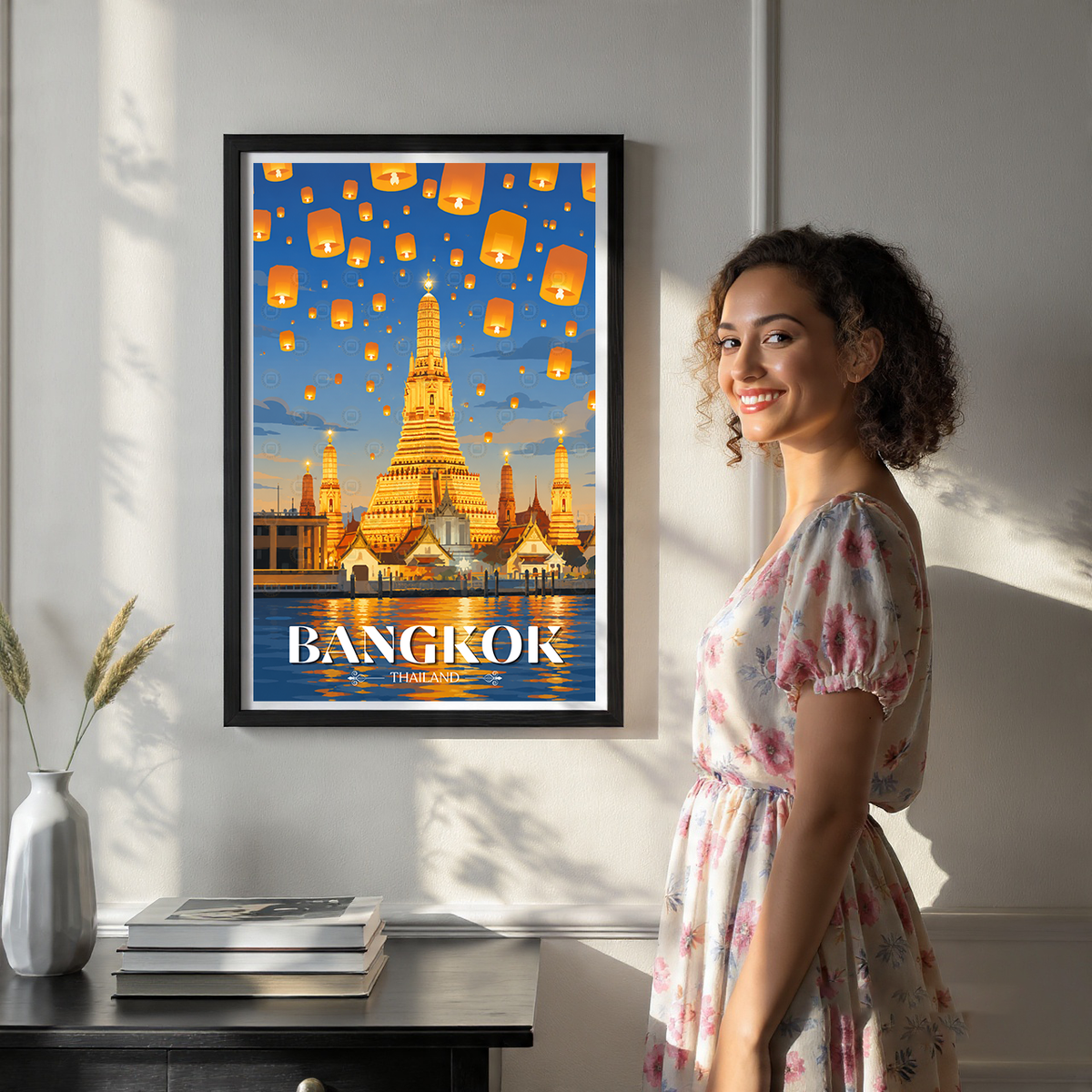Bangkok - Thailand - Travel Poster Vintage Style Wall Art Print - Art Print - Travel Art Poster