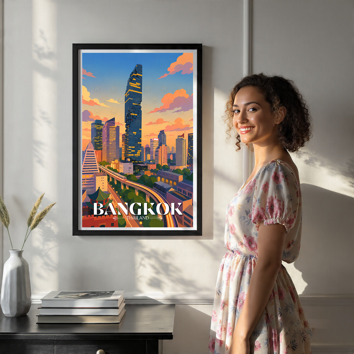 Bangkok - Thailand - Travel Poster Vintage Style Wall Art Print - Art Print - Travel Art Poster