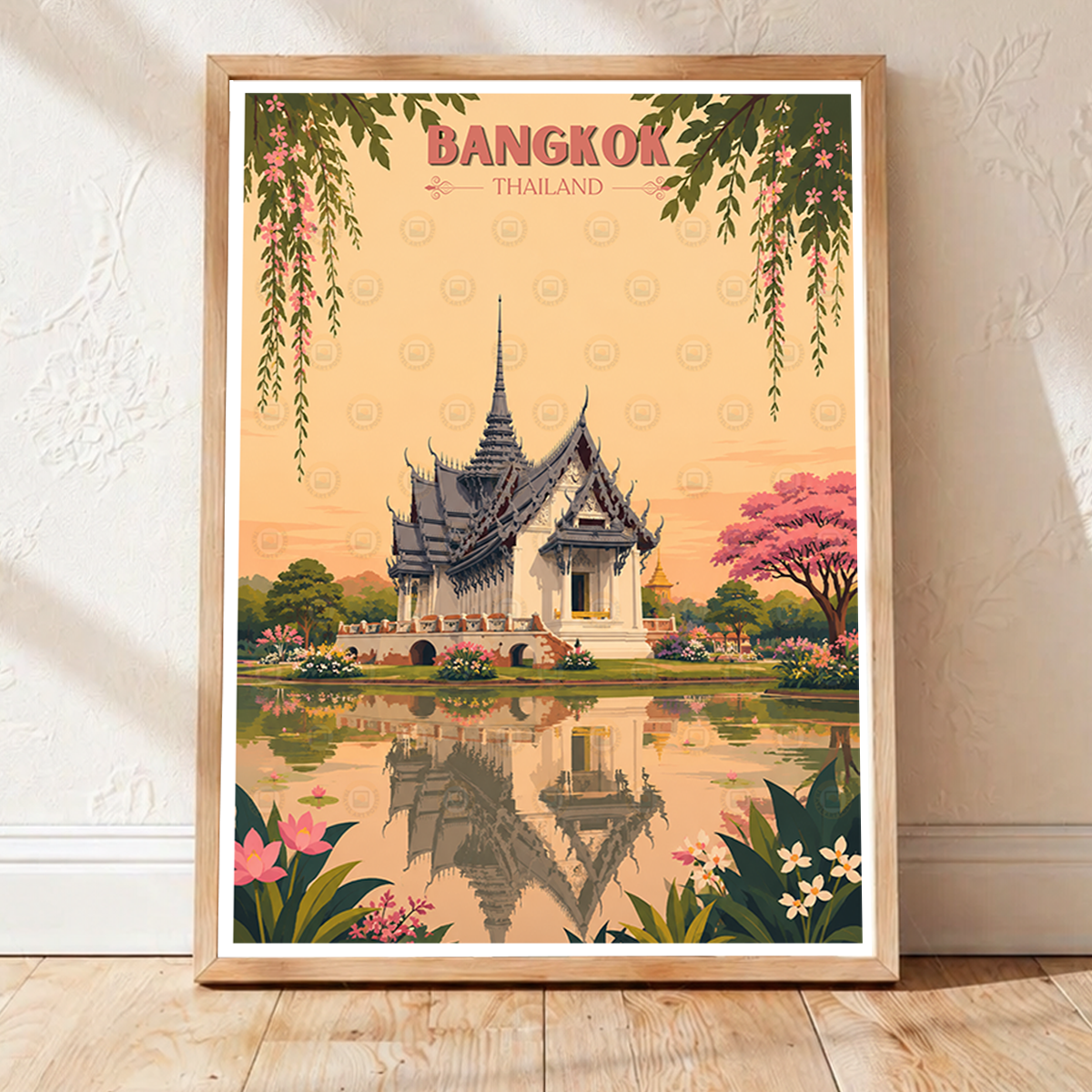 Bangkok - Thailand - Travel Poster Vintage Style Wall Art Print - Art Print - Travel Art Poster