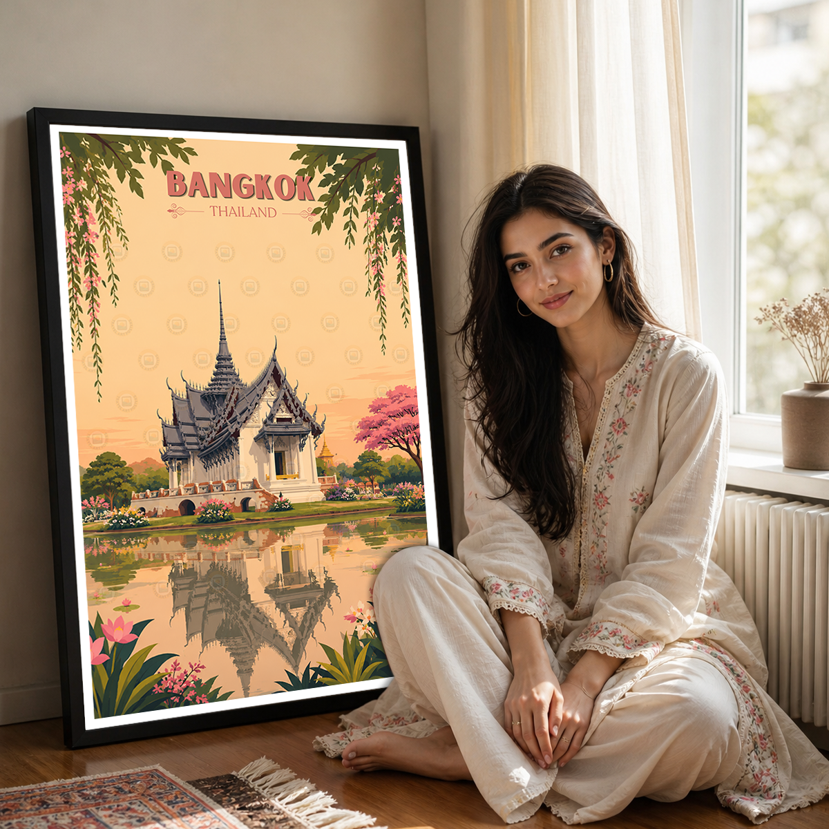 Bangkok - Thailand - Travel Poster Vintage Style Wall Art Print - Art Print - Travel Art Poster
