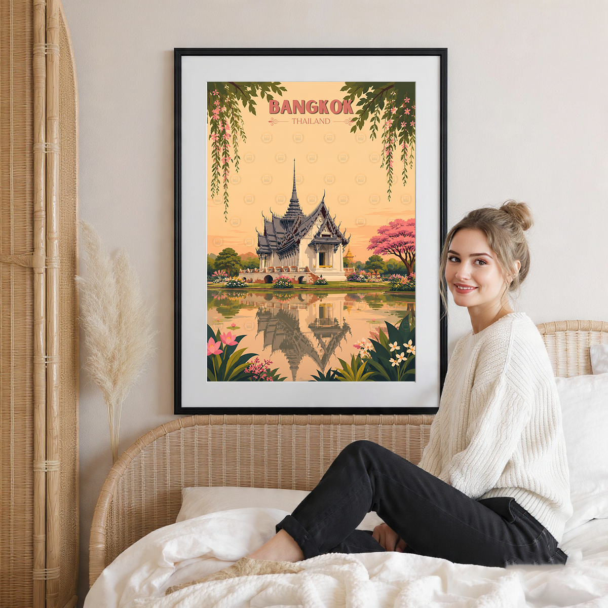 Bangkok - Thailand - Travel Poster Vintage Style Wall Art Print - Art Print - Travel Art Poster