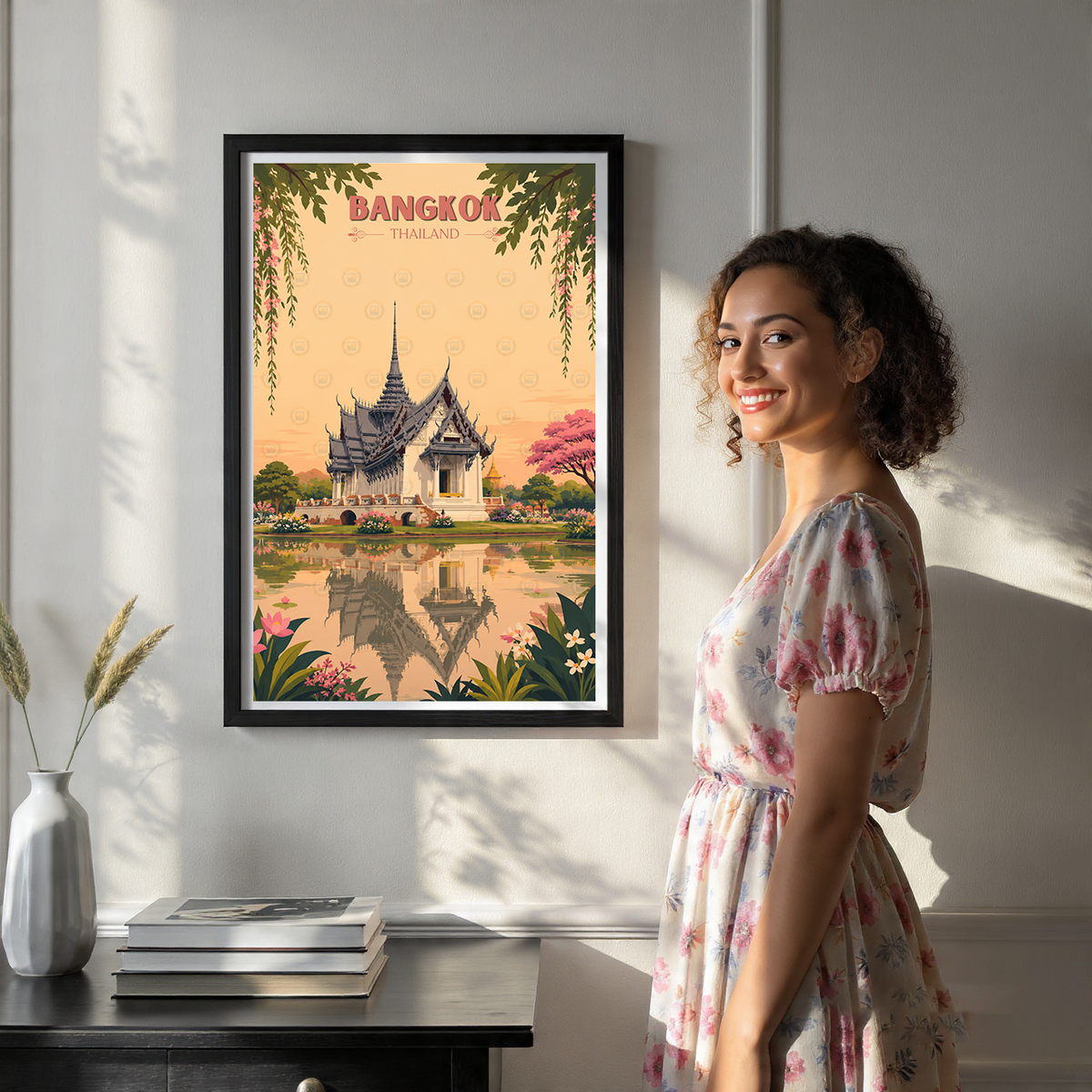 Bangkok - Thailand - Travel Poster Vintage Style Wall Art Print - Art Print - Travel Art Poster
