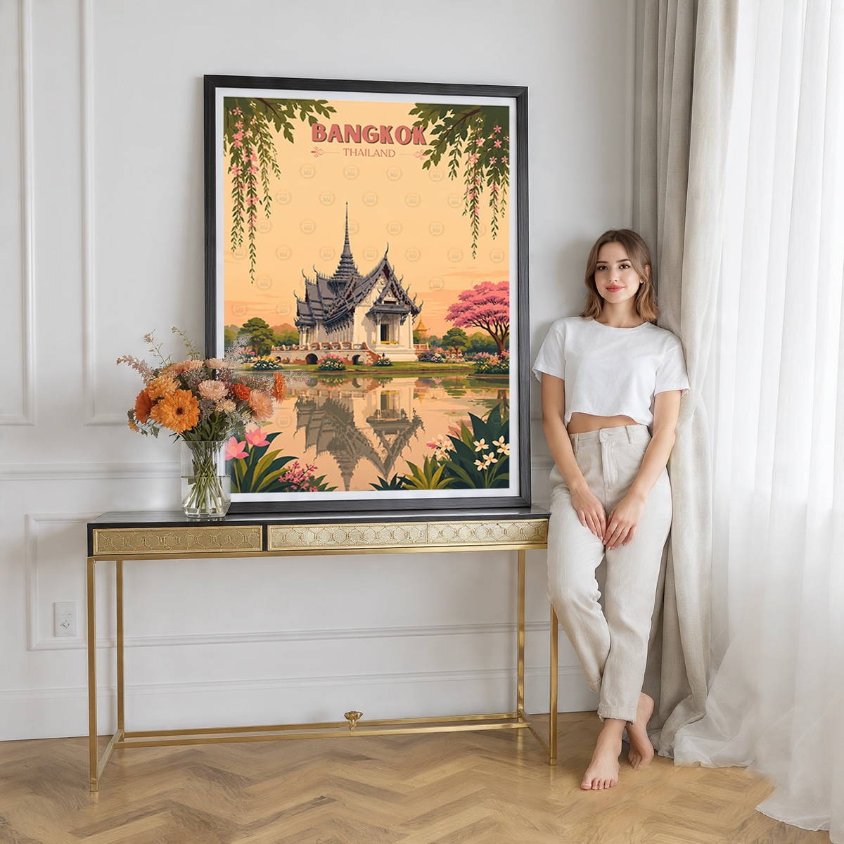 Bangkok - Thailand - Travel Poster Vintage Style Wall Art Print - Art Print - Travel Art Poster