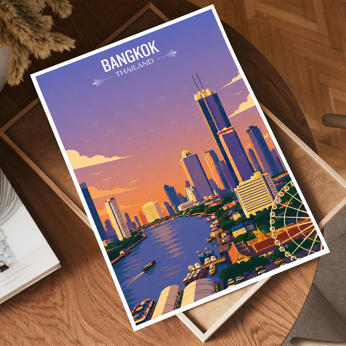 Bangkok - Thailand - Travel Poster Vintage Style Wall Art Print - Art Print - Travel Art Poster
