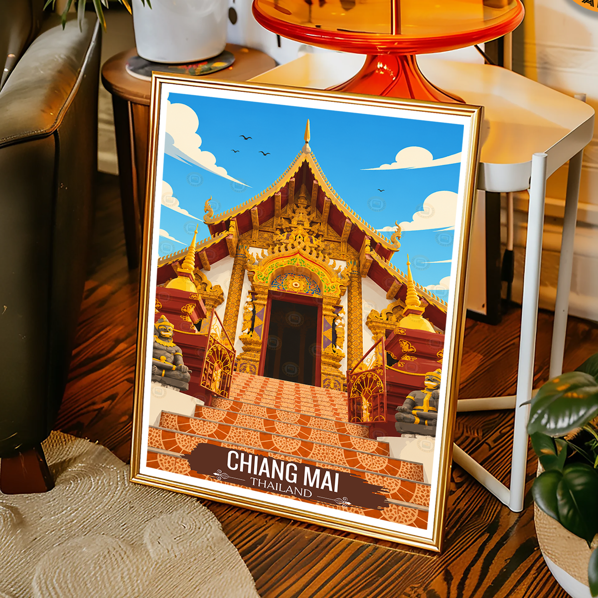 Chiang Mai - Thailand - Travel Poster Vintage Style Wall Art Print - Art Print - Travel Art Poster