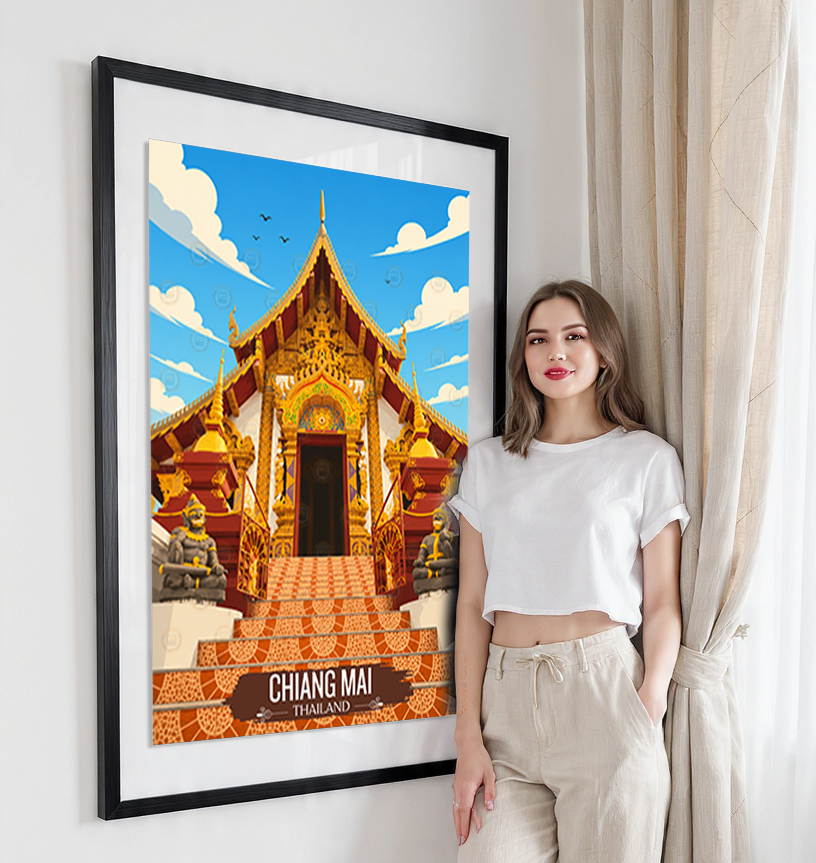 Chiang Mai - Thailand - Travel Poster Vintage Style Wall Art Print - Art Print - Travel Art Poster