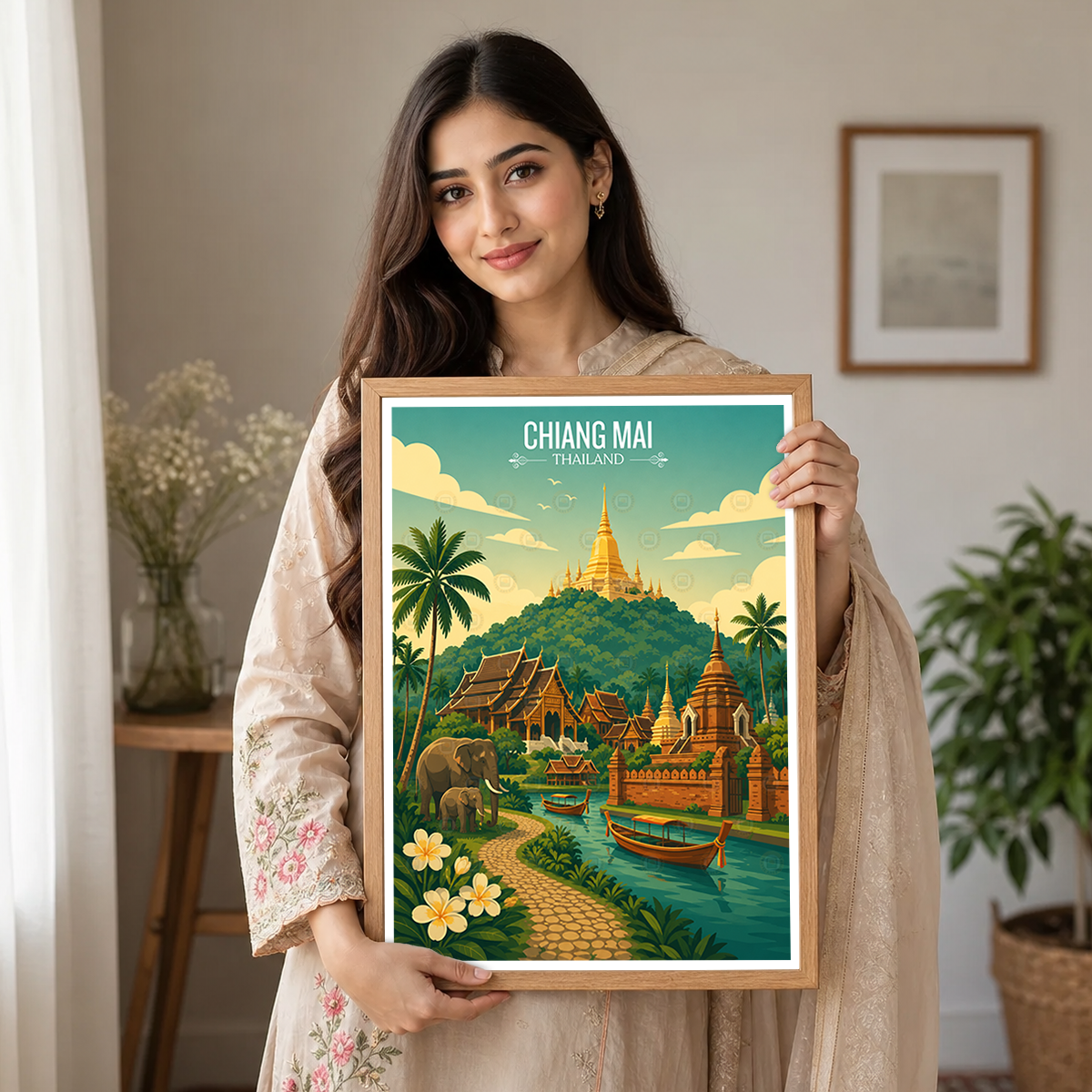 Chiang Mai - Thailand - Travel Poster Vintage Style Wall Art Print - Art Print - Travel Art Poster