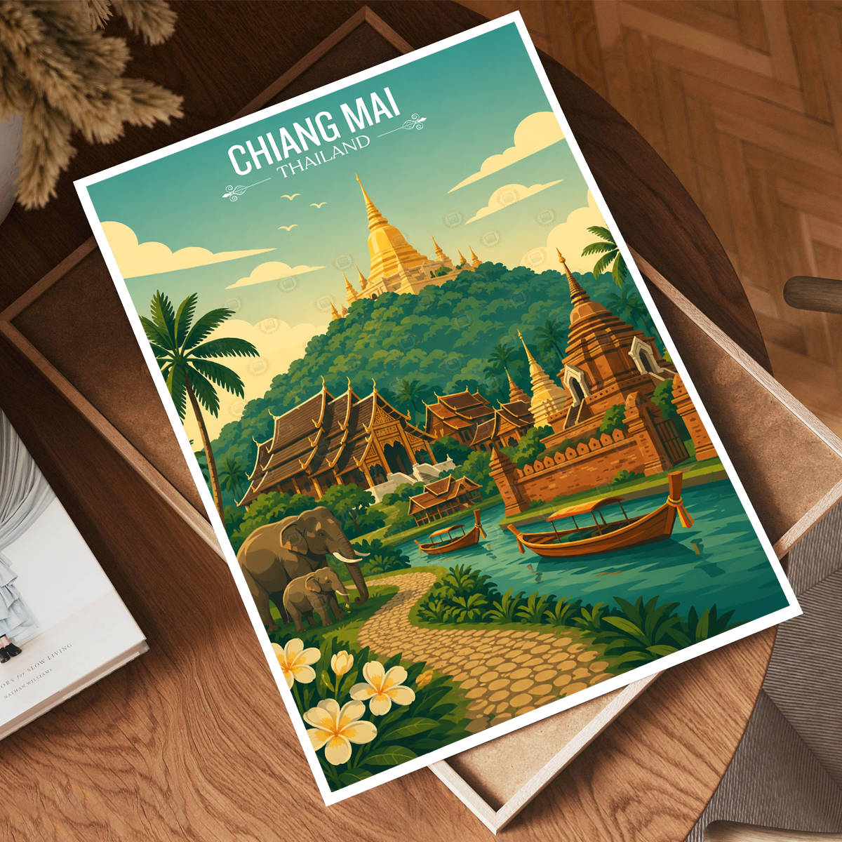 Chiang Mai - Thailand - Travel Poster Vintage Style Wall Art Print - Art Print - Travel Art Poster