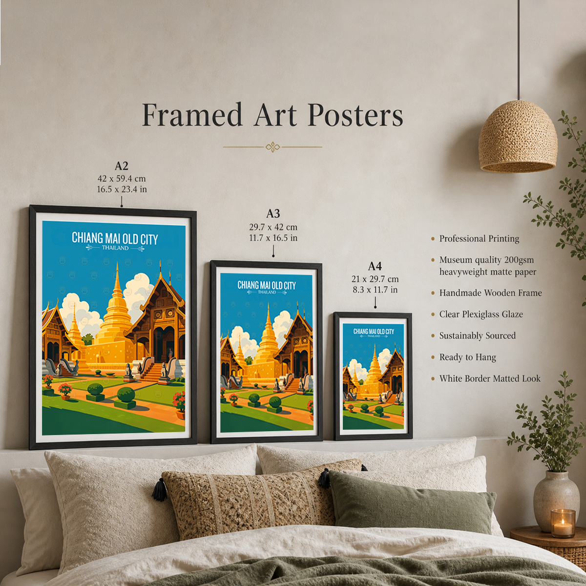Chiang Mai Old City - Thailand - Travel Poster Vintage Style Wall Art Print - Art Print - Travel Art Poster