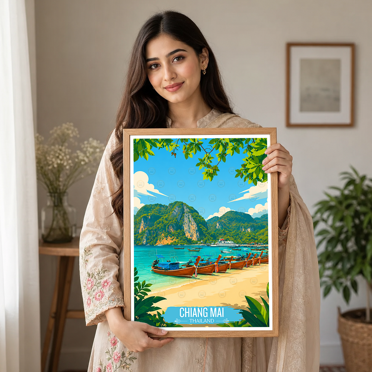 Chiang Mai - Thailand - Travel Poster Vintage Style Wall Art Print - Art Print - Travel Art Poster