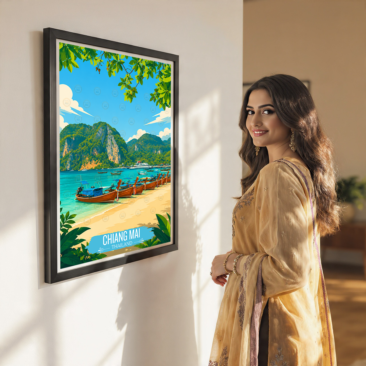 Chiang Mai - Thailand - Travel Poster Vintage Style Wall Art Print - Art Print - Travel Art Poster