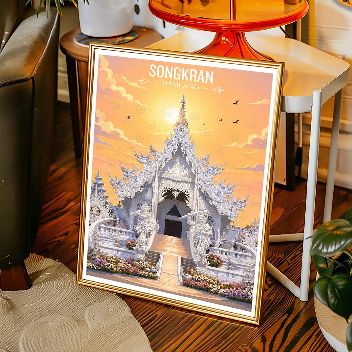 Chiang Rai - Thailand - Travel Poster Vintage Style Wall Art Print - Art Print - Travel Art Poster