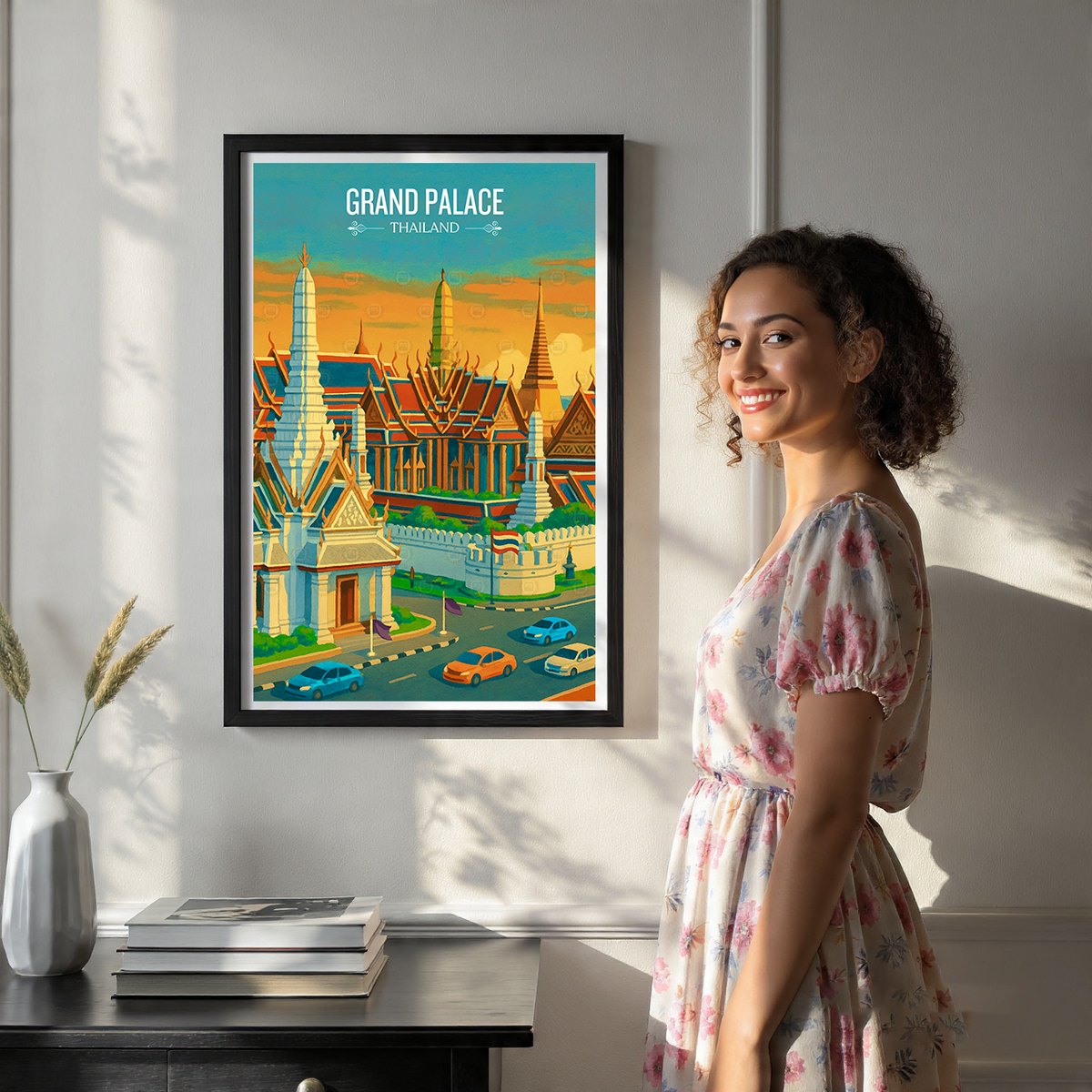 Grand Palace - Thailand - Travel Poster Vintage Style Wall Art Print - Art Print - Travel Art Poster
