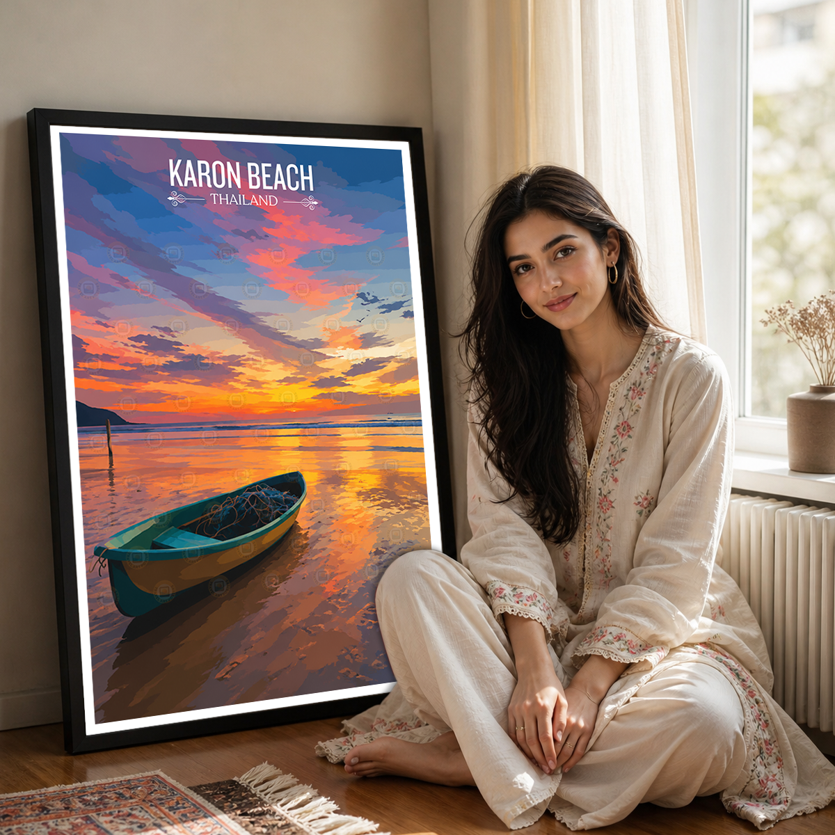 Karon Beach - Thailand - Travel Poster Vintage Style Wall Art Print - Art Print - Travel Art Poster