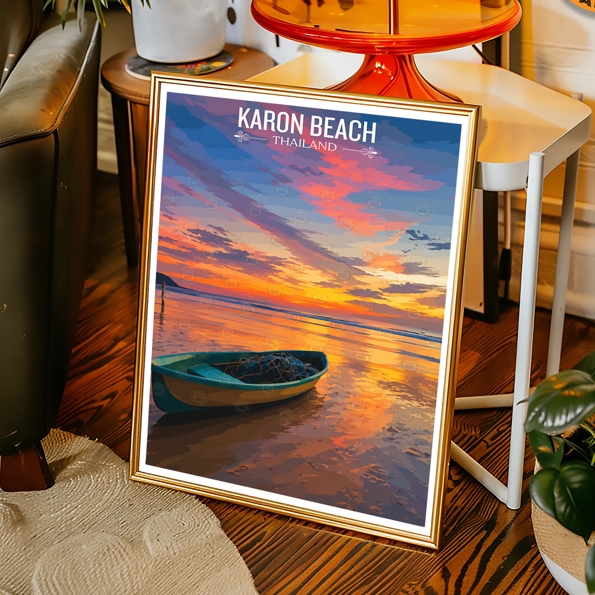 Karon Beach - Thailand - Travel Poster Vintage Style Wall Art Print - Art Print - Travel Art Poster