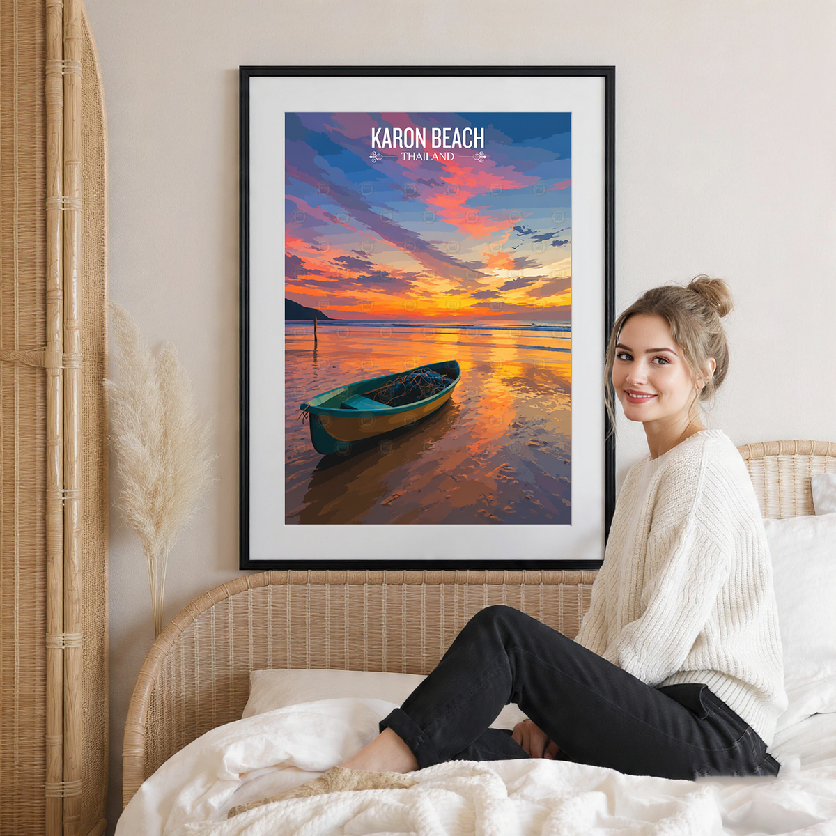 Karon Beach - Thailand - Travel Poster Vintage Style Wall Art Print - Art Print - Travel Art Poster