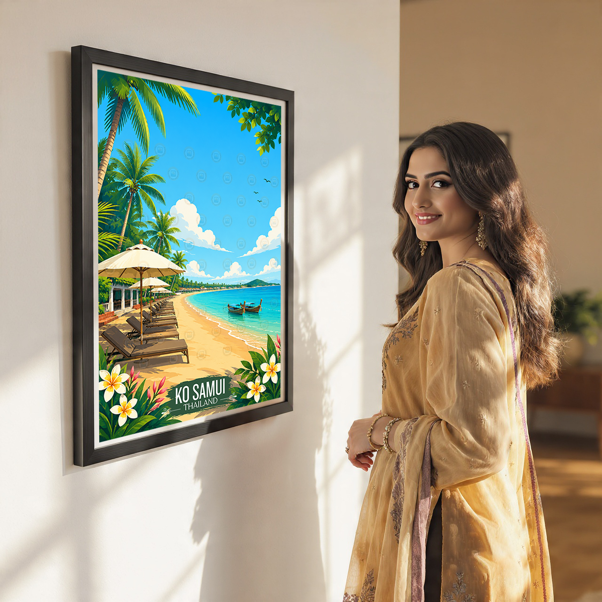Ko Samui - Thailand - Travel Poster Vintage Style Wall Art Print - Art Print - Travel Art Poster