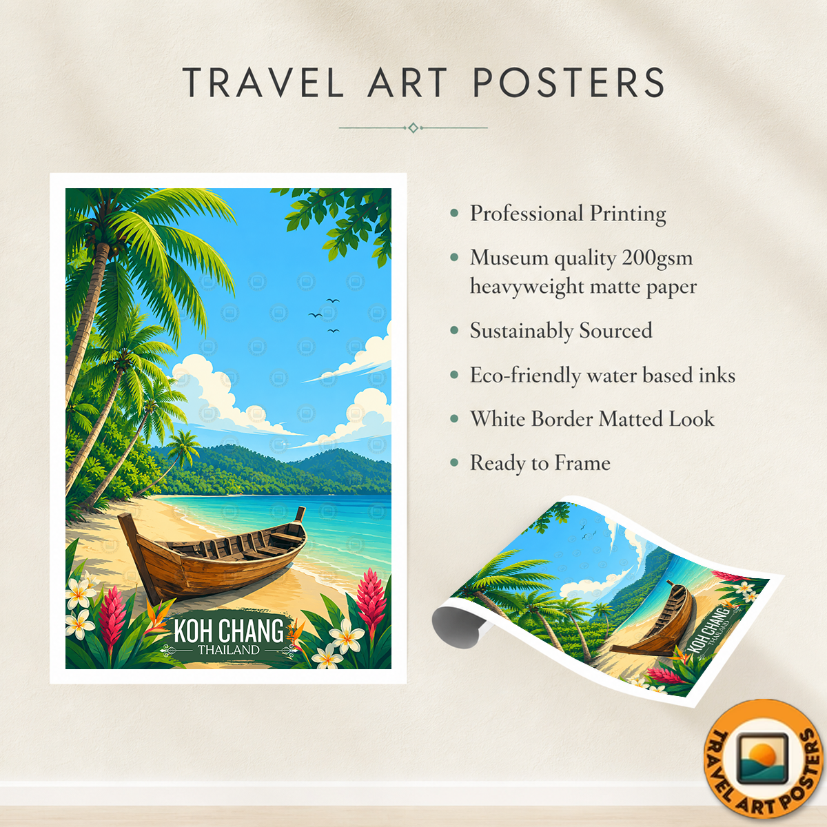 Koh Chang - Thailand - Travel Poster Vintage Style Wall Art Print - Art Print - Travel Art Poster