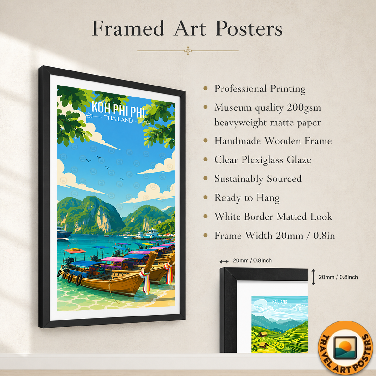 Koh Phi Phi - Thailand - Travel Poster Vintage Style Wall Art Print - Art Print - Travel Art Poster