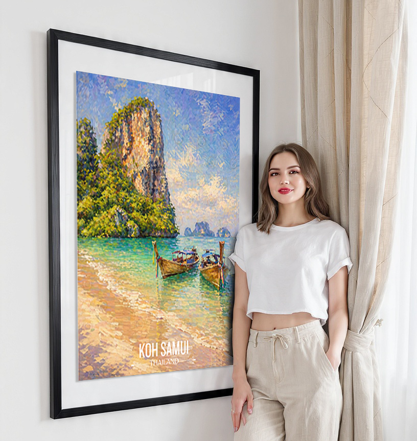 Koh Samui - Thailand - Travel Poster Vintage Style Wall Art Print - Art Print - Travel Art Poster
