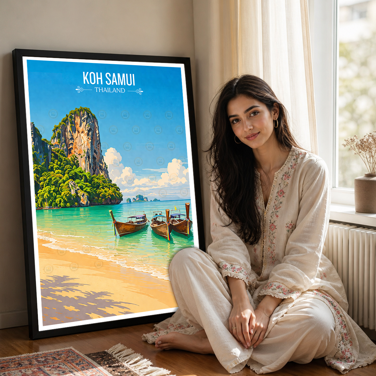 Koh Samui - Thailand - Travel Poster Vintage Style Wall Art Print - Art Print - Travel Art Poster