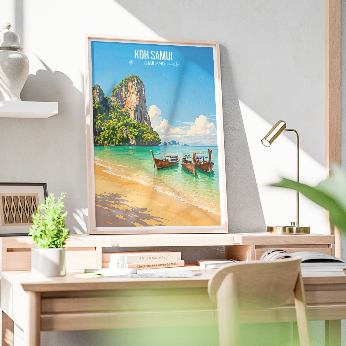 Koh Samui - Thailand - Travel Poster Vintage Style Wall Art Print - Art Print - Travel Art Poster