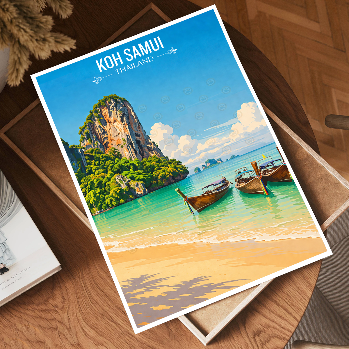 Koh Samui - Thailand - Travel Poster Vintage Style Wall Art Print - Art Print - Travel Art Poster