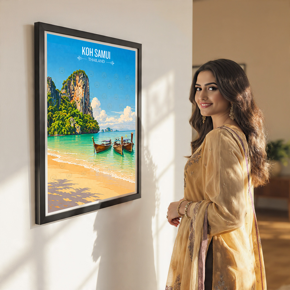 Koh Samui - Thailand - Travel Poster Vintage Style Wall Art Print - Art Print - Travel Art Poster