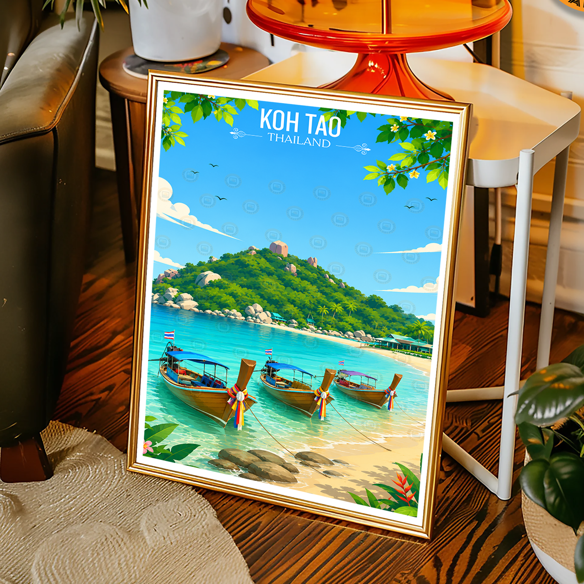 Koh Tao - Thailand - Travel Poster Vintage Style Wall Art Print