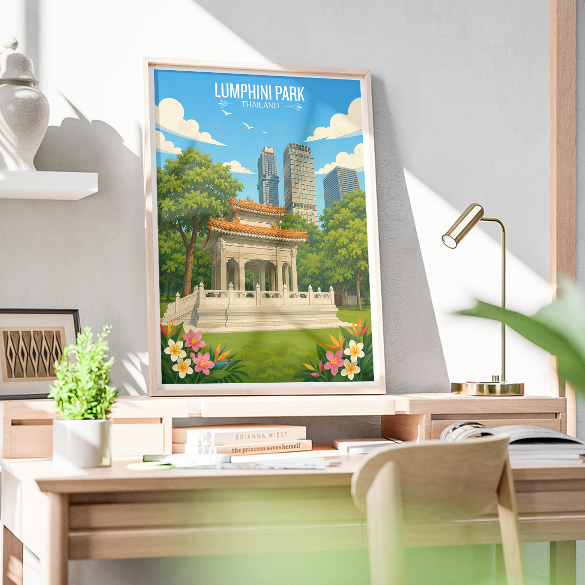 Lumphini Park - Thailand - Travel Poster Vintage Style Wall Art Print