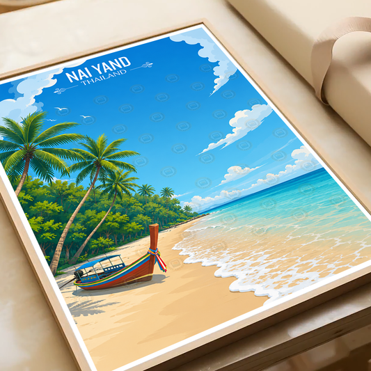 Nai Yang - Thailand - Travel Poster Vintage Style Wall Art Print - Art Print - Travel Art Poster