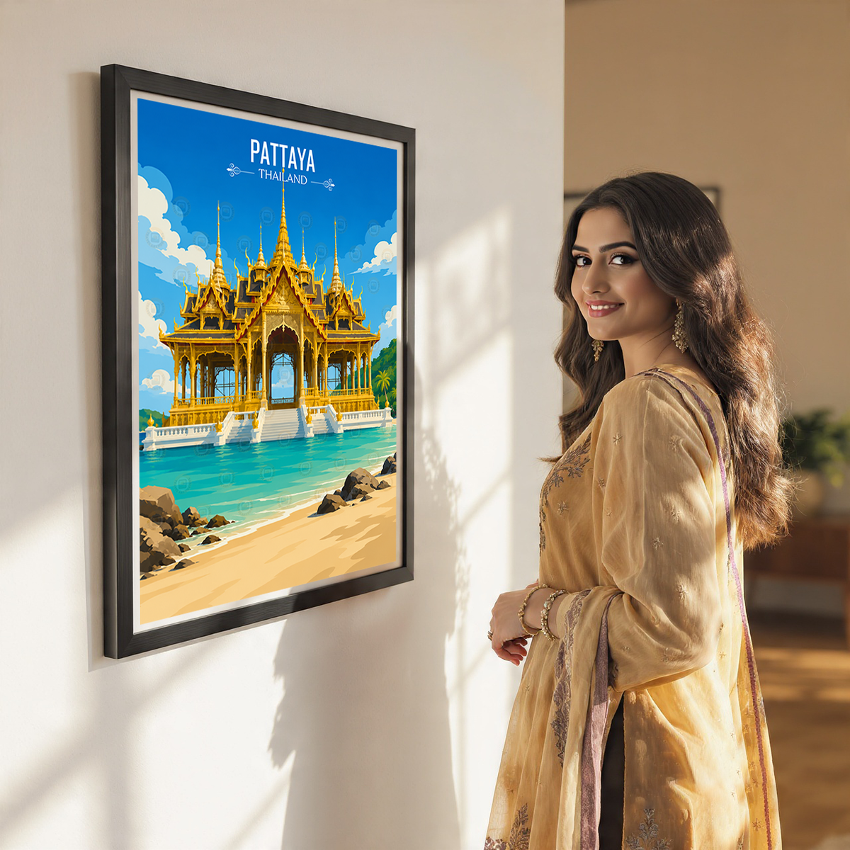 Pattaya - Thailand - Travel Poster Vintage Style Wall Art Print